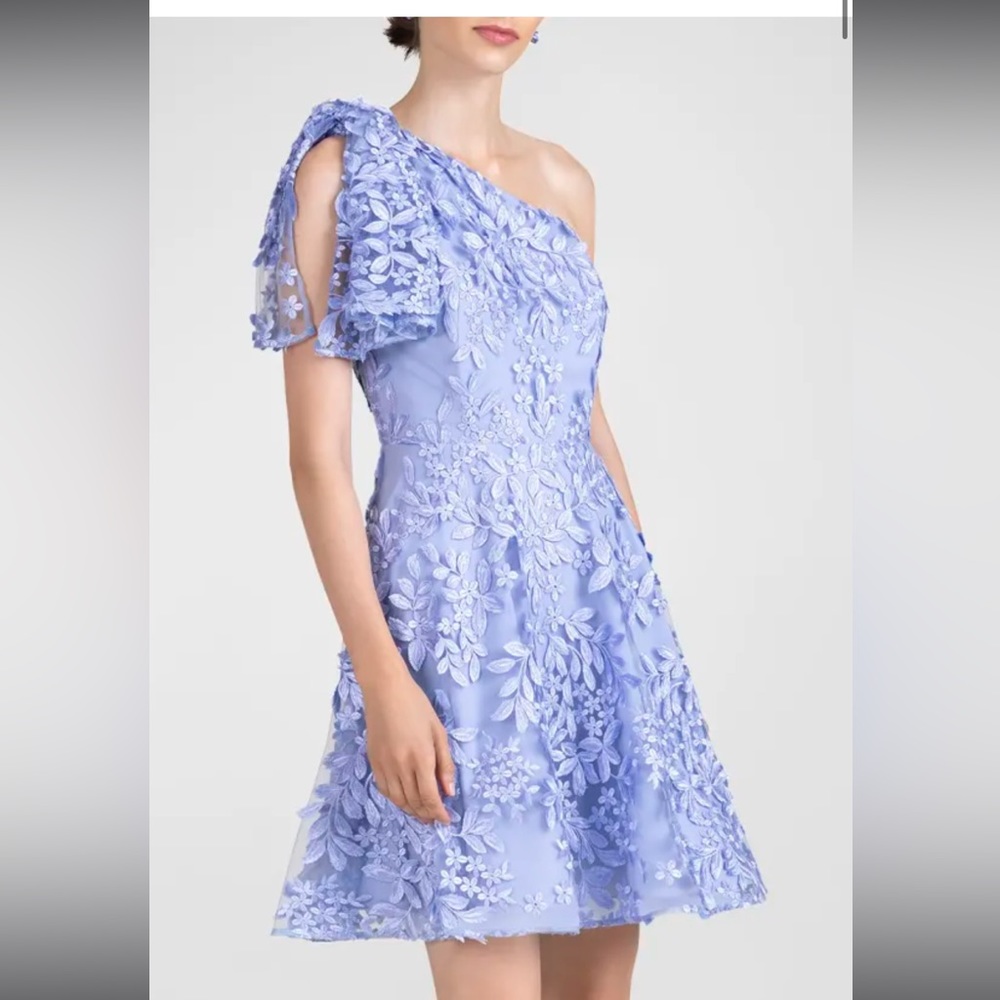 NWT Shoshanna One-Shoulder Floral-Embroidered Mini Dress
